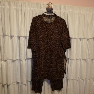 Dressed in LALA Leopard Priny Matching Set Playsuit